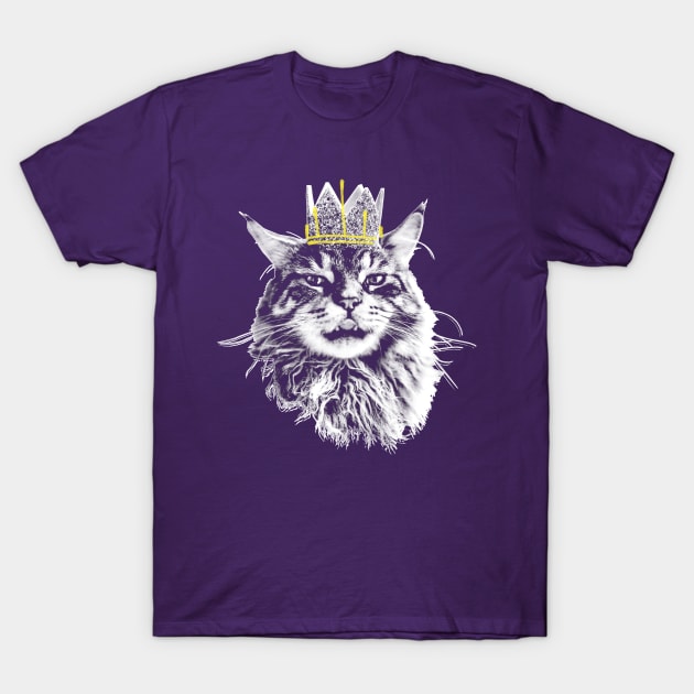 Long Live the King Grafitti Cat Face T-Shirt by VoidCrow